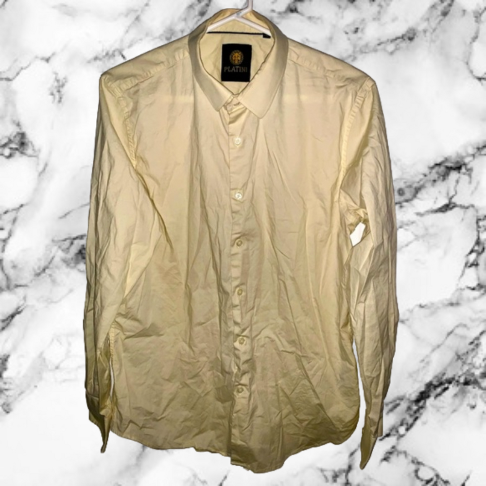 Plantini Button Up Shirt Cream Size XL